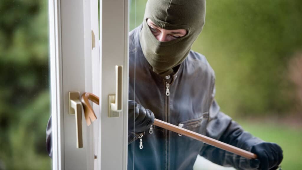 A man breaking the lock of a door to a house. Do you need to make a theft or burglary claim?