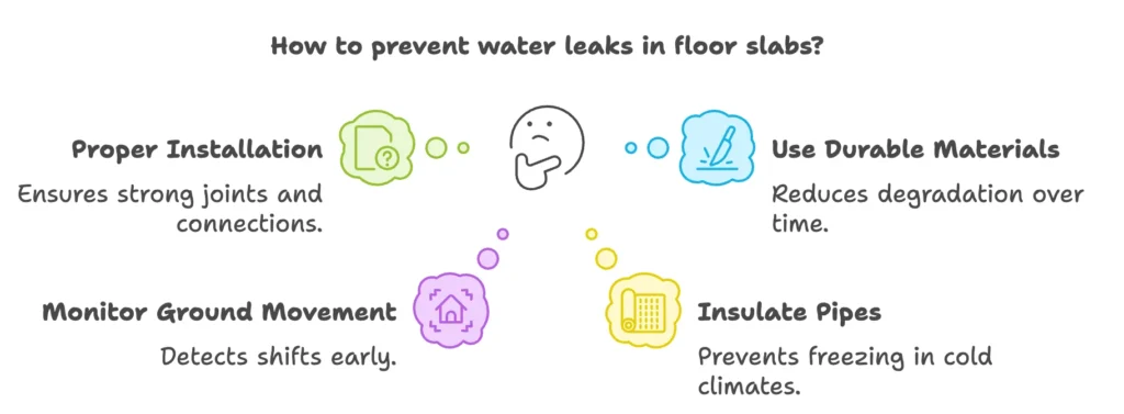 How to prevent water leaks in floor slabs?