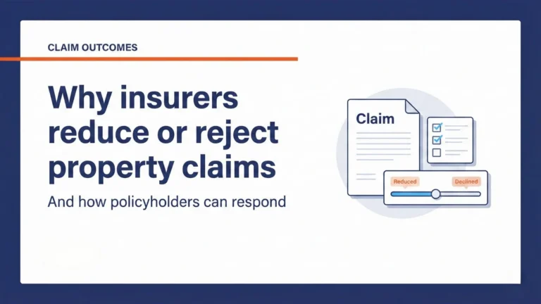 Why Insurers Reduce or Reject Property Claims – and How Policyholders Can Respond