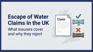Escape of Water Claims in the UK. What insurers cover and why they reject.