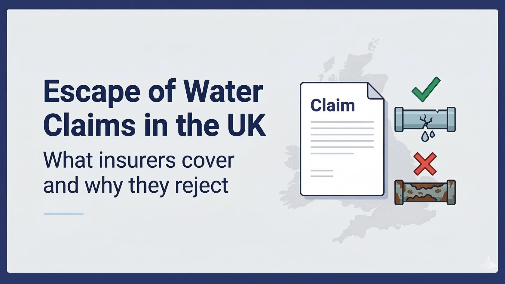 Escape of Water Claims in the UK. What insurers cover and why they reject.